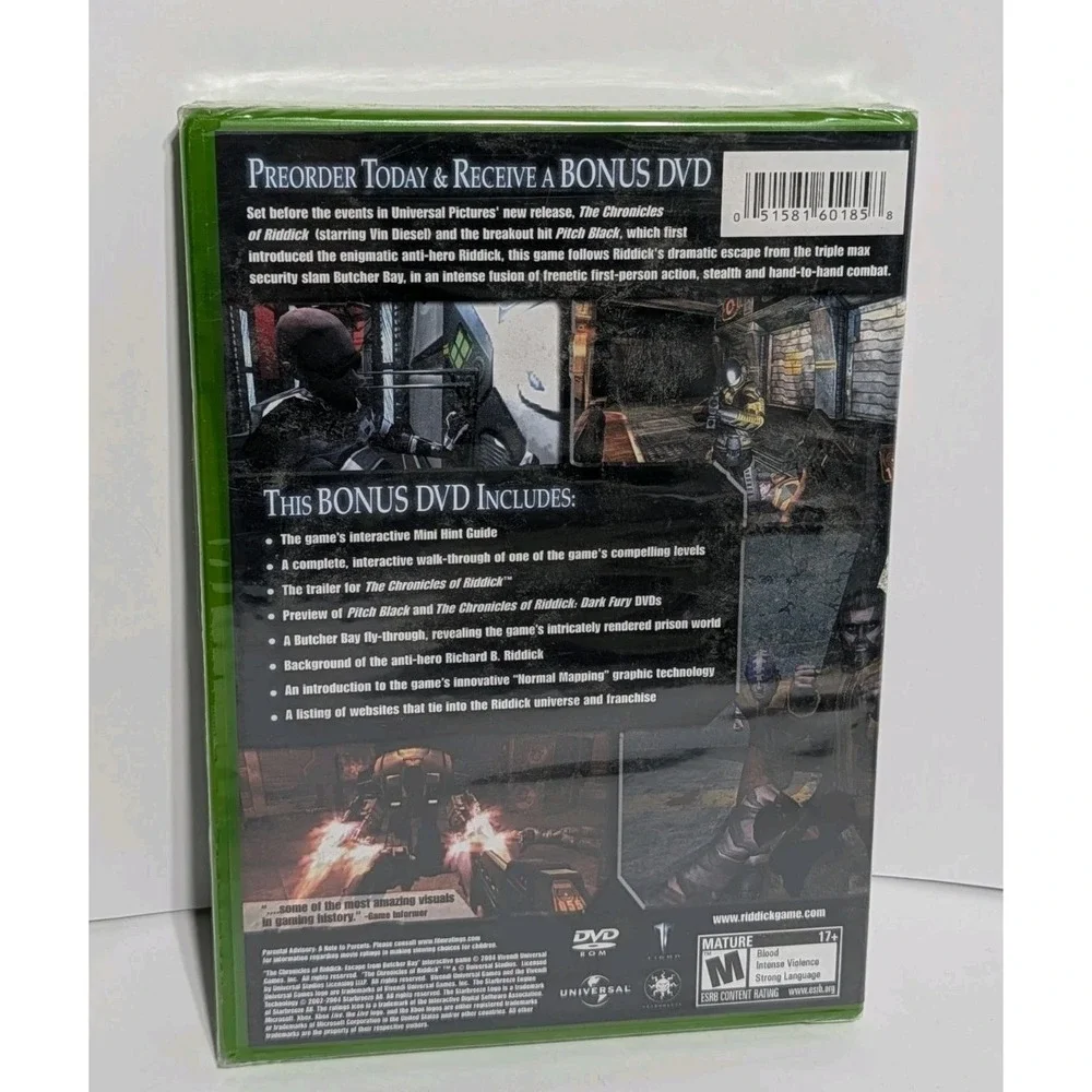 Chronicles of Riddick Escape Butcher‎ Bay Preorder Bonus DVD NEW Sealed Y2K